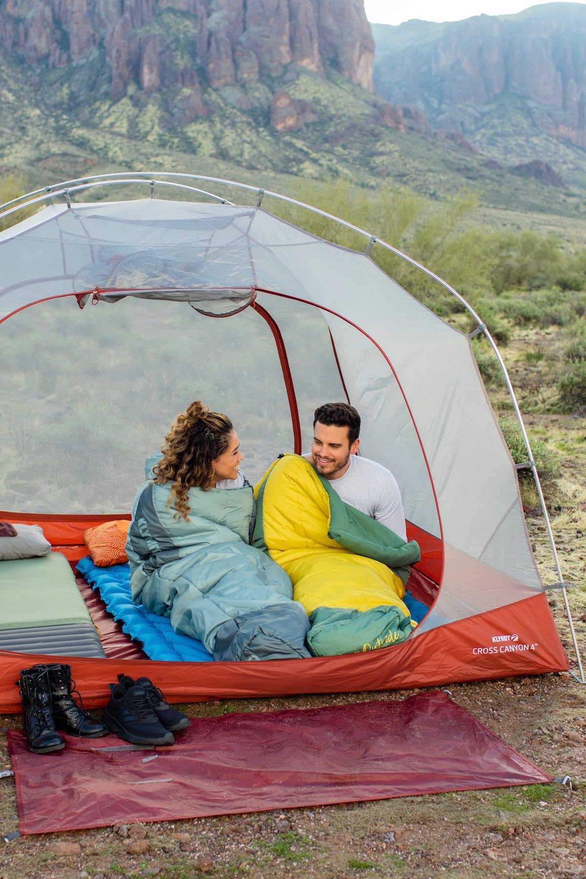 Klymit Cross Canyon 4-Person Camping Tent - Lightweight Backpacking Tent for Hiking & Outdoor Adventures - Perfect for Family Camping, Backpacking Trips & Wilderness Exploration