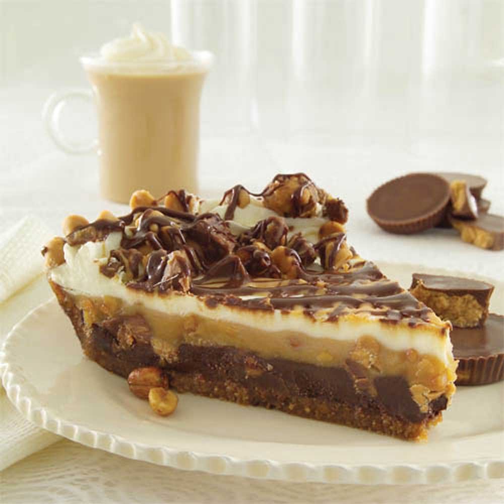 Sweet Street Chocolate Peanut Butter Pie - 12 Inch Large Dessert Pie, 8 Pre-Sliced Pieces (4 Pies per Case) - Perfect for Parties, Catering & Family Gatherings