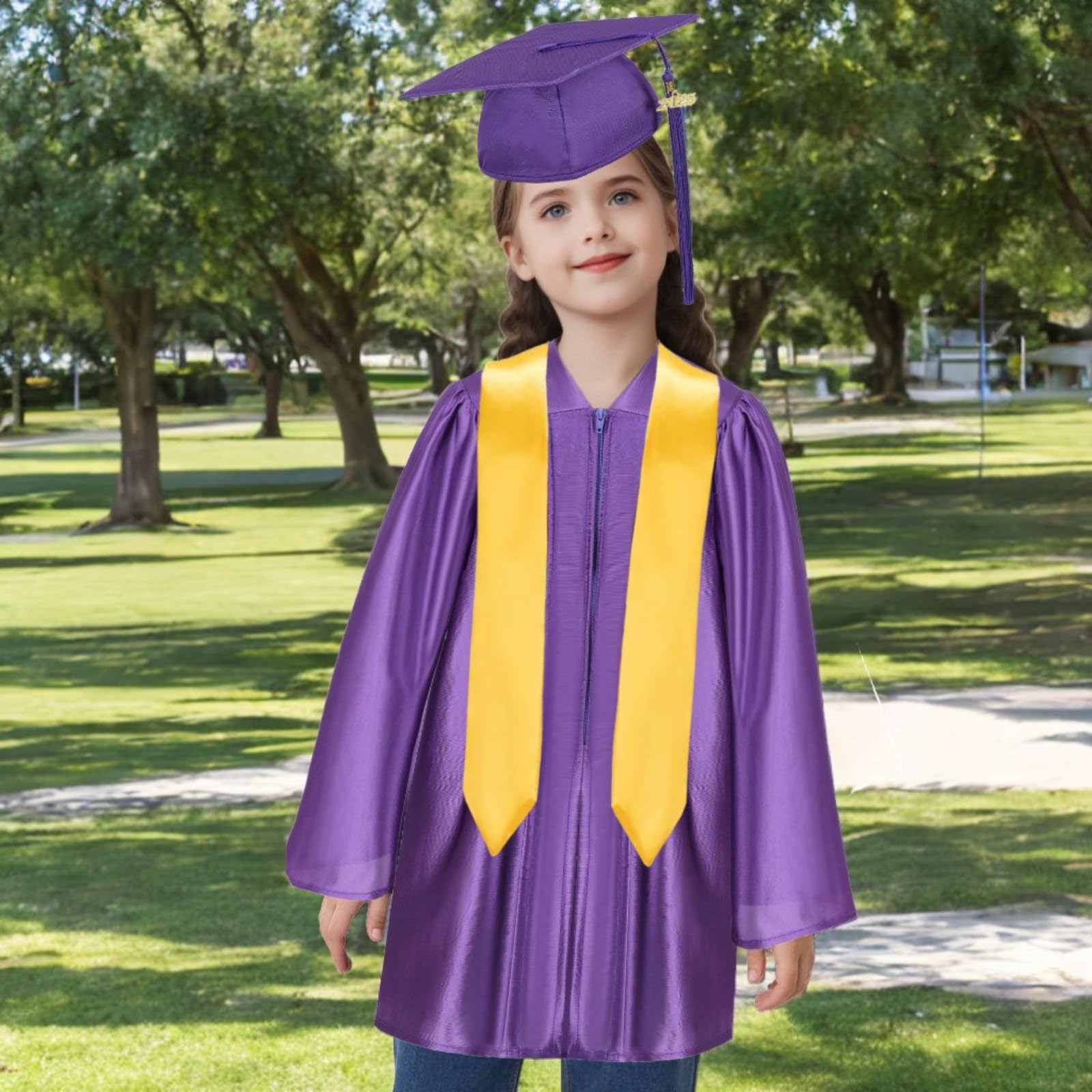 Yolsun 2025 Kindergarten Graduation Cap and Gown Set with Tassel - Preschool Graduation Outfit for Boys & Girls - Perfect for Ceremonies, Photos, and School Events