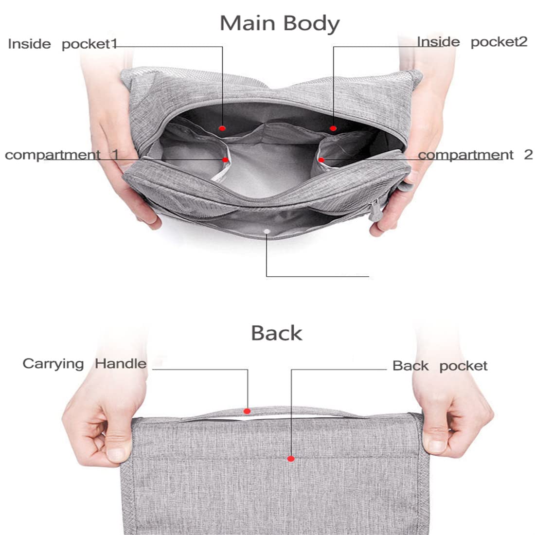 Waterproof Travel Makeup Bag with Hook & Handle - Cosmetic Organizer with Dividers for Toiletries, Jewelry, Makeup Brushes & Digital Accessories (Brown) - Perfect for Vacations, Gym & Business Trips