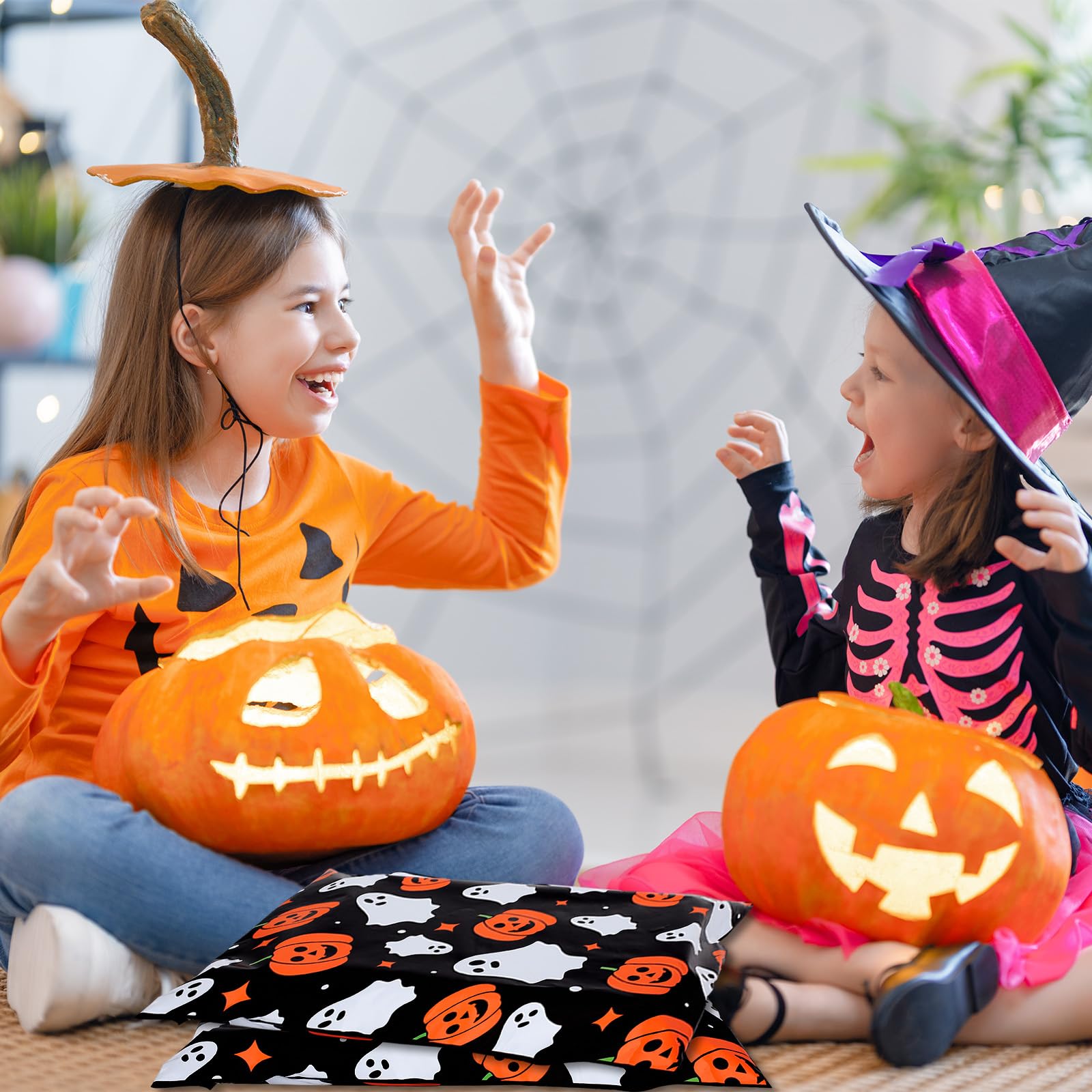 100Pcs 10x13 Inch Halloween Poly Mailers - Self Sealing Ghost Pumpkin Design Shipping Bags for Small Business, Boutique & Clothing | Waterproof Mailing Envelopes for Ecommerce, Party Favors & Gift Wrapping