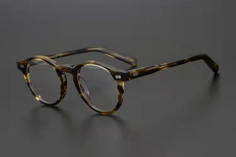 Aimee Unisex Full Rim Round Acetate Eyeglasses Frame 1201 - Stylish & Lightweight for Reading, Work, and Everyday Fashion