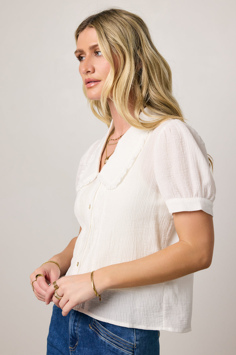 Kinley Sheer Blouse for Women - Lightweight Flowy Chiffon Top with V-Neck & Long Sleeves - Perfect for Office Wear, Date Night & Casual Outfits