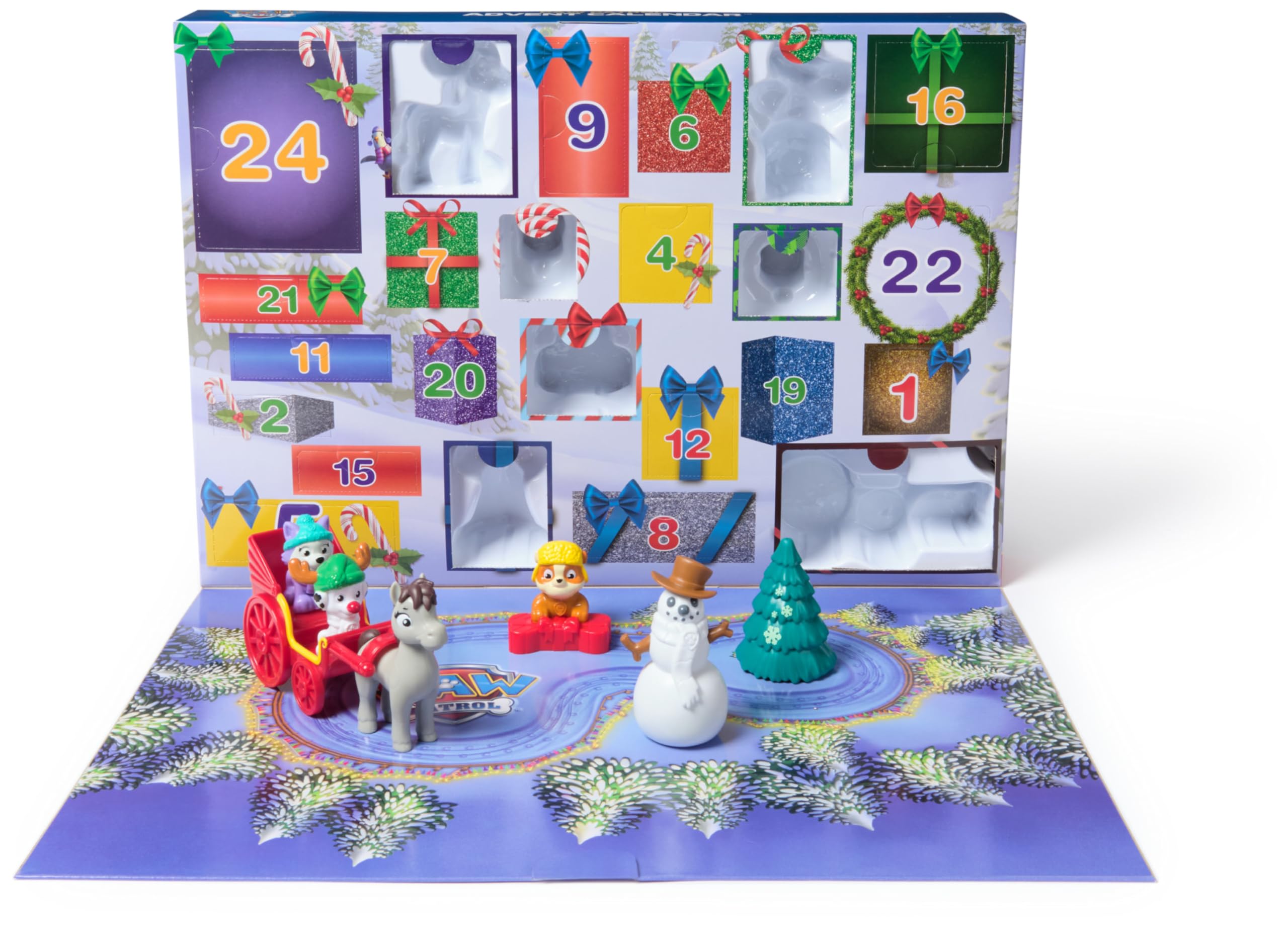 PAW Patrol 2024 Advent Calendar - 24 Surprise Toys with Figures & Accessories | Fun Holiday Countdown Gift for Kids Ages 3+ | Perfect for Christmas Stocking Stuffers & Family Countdown Traditions