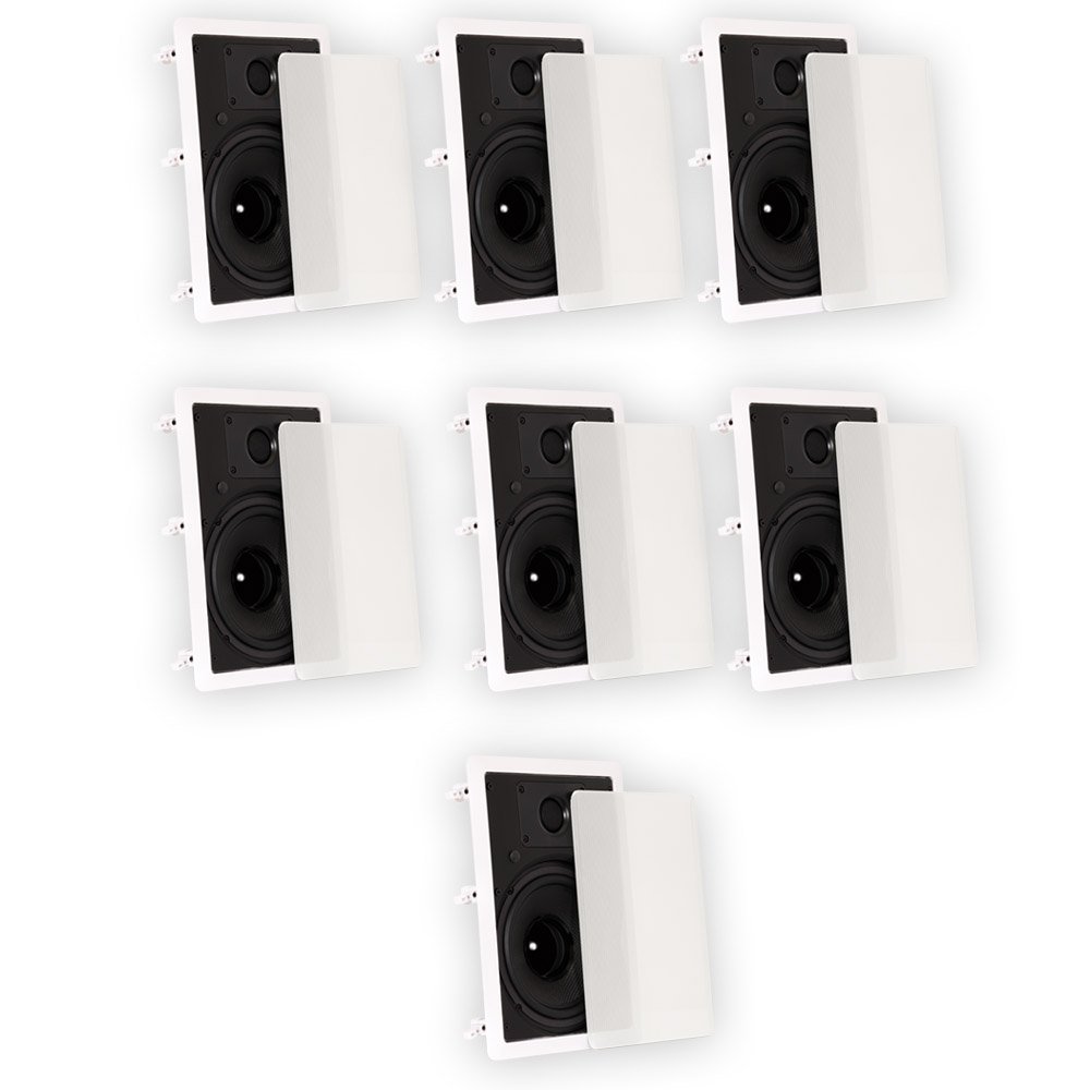 TS80W 8-Inch In-Wall Speakers - 7-Piece Surround Sound Home Theater System for Immersive Movie & Music Experience