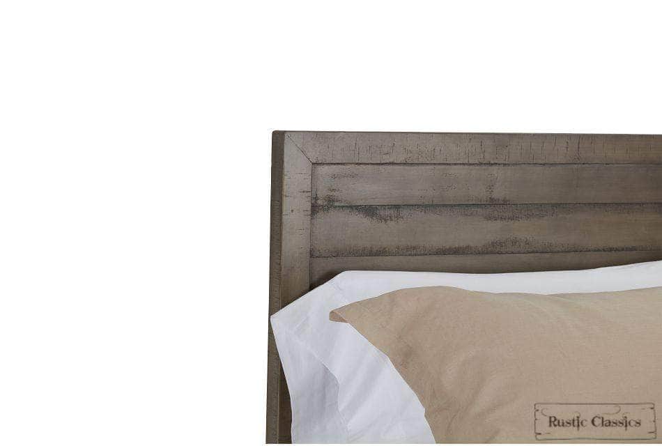 Whistler Reclaimed Wood Platform Bed Frame - Grey - Queen & King Size - Eco-Friendly Solid Wood Bed Frame for Modern & Rustic Bedroom Decor