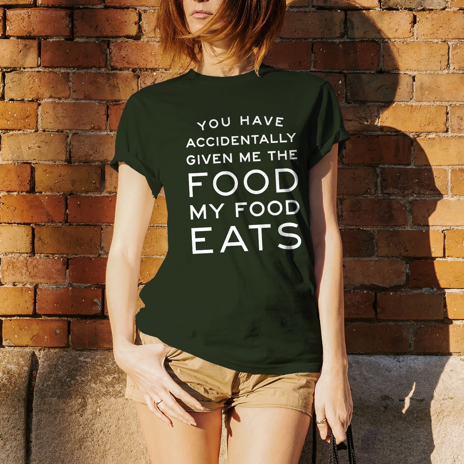 Funny Ron Swanson Quote T-Shirt - 'You Have Accidentally Given Me Food My Food Eats' - Perfect for Parks and Rec Fans, Office Humor & TV Show Merchandise