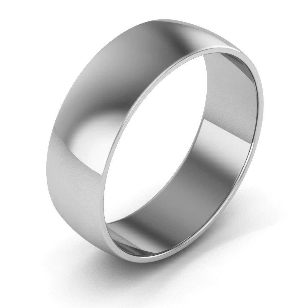 10K White Gold Plain Wedding Bands for Men and Women - 6mm Light Half Round Design - Perfect for Anniversaries, Engagements & Everyday Wear