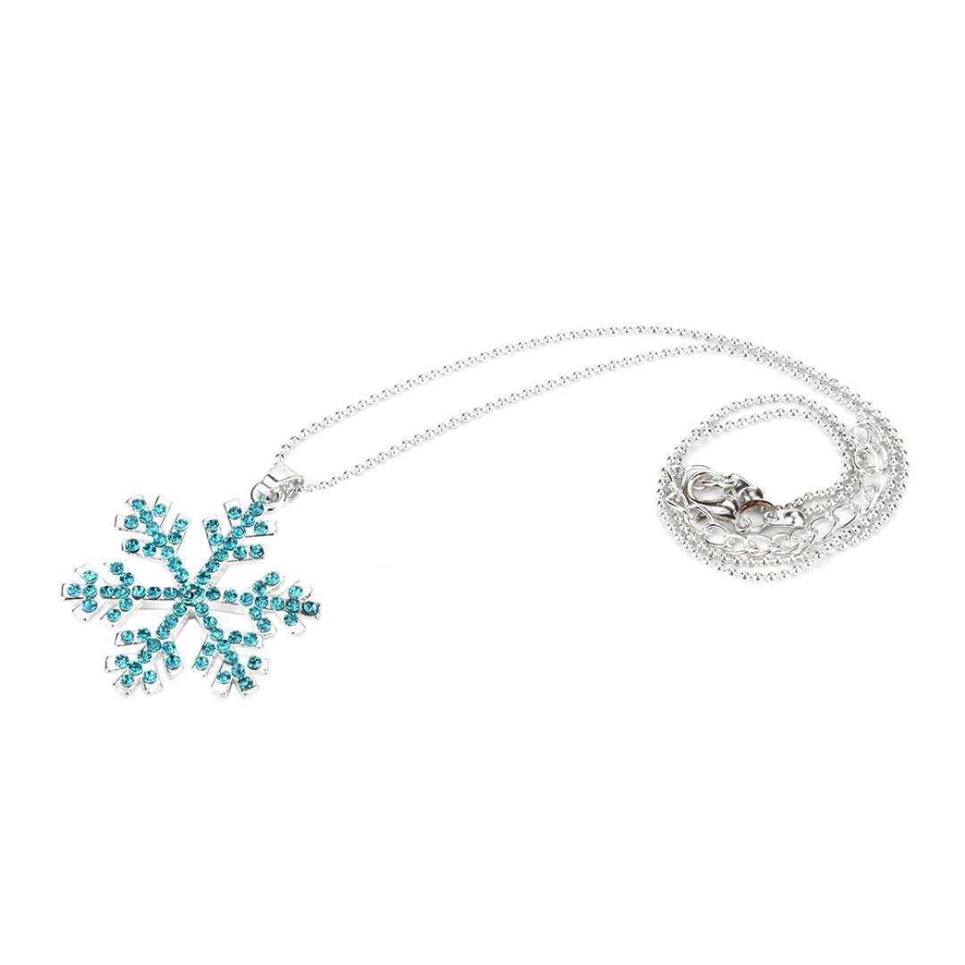 Classic Women's Snowflake Crystal Rhinestone Silver Chain Pendant Necklace - Elegant Jewelry Gift for Her | Perfect for Christmas, Valentine's Day & Anniversary Gifts | ZYooh