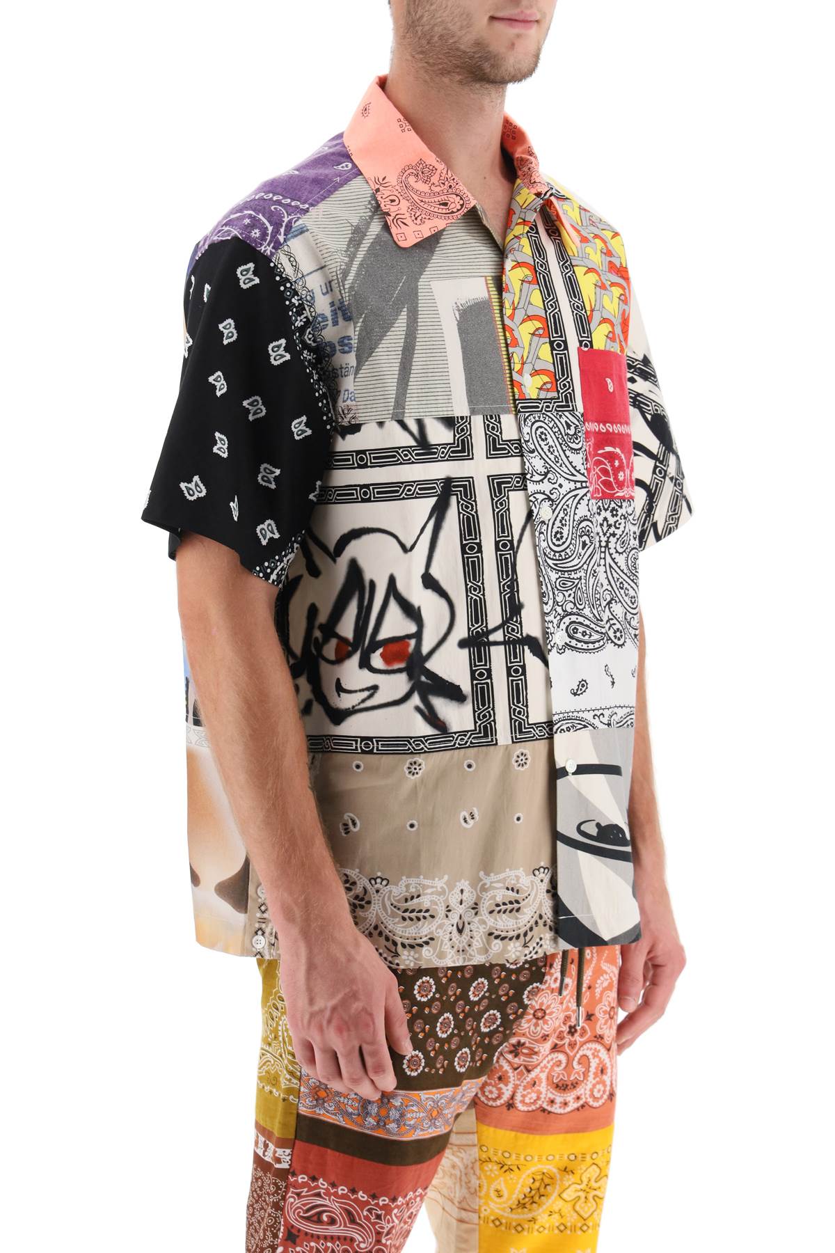 Children of the Discordance Patchwork Short Sleeve Shirt - Stylish Streetwear for Men | Perfect for Casual Outings & Urban Fashion