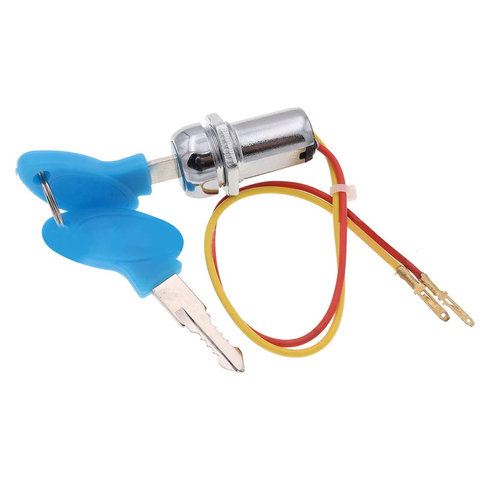 Universal Ignition Key Switch with Wires - Compatible with Scooter, ATV, Moped, Kart & Motorcycle - Durable Electric Key Lock for Off-Road Vehicles & Power Sports - Perfect for Replacement & DIY Repairs