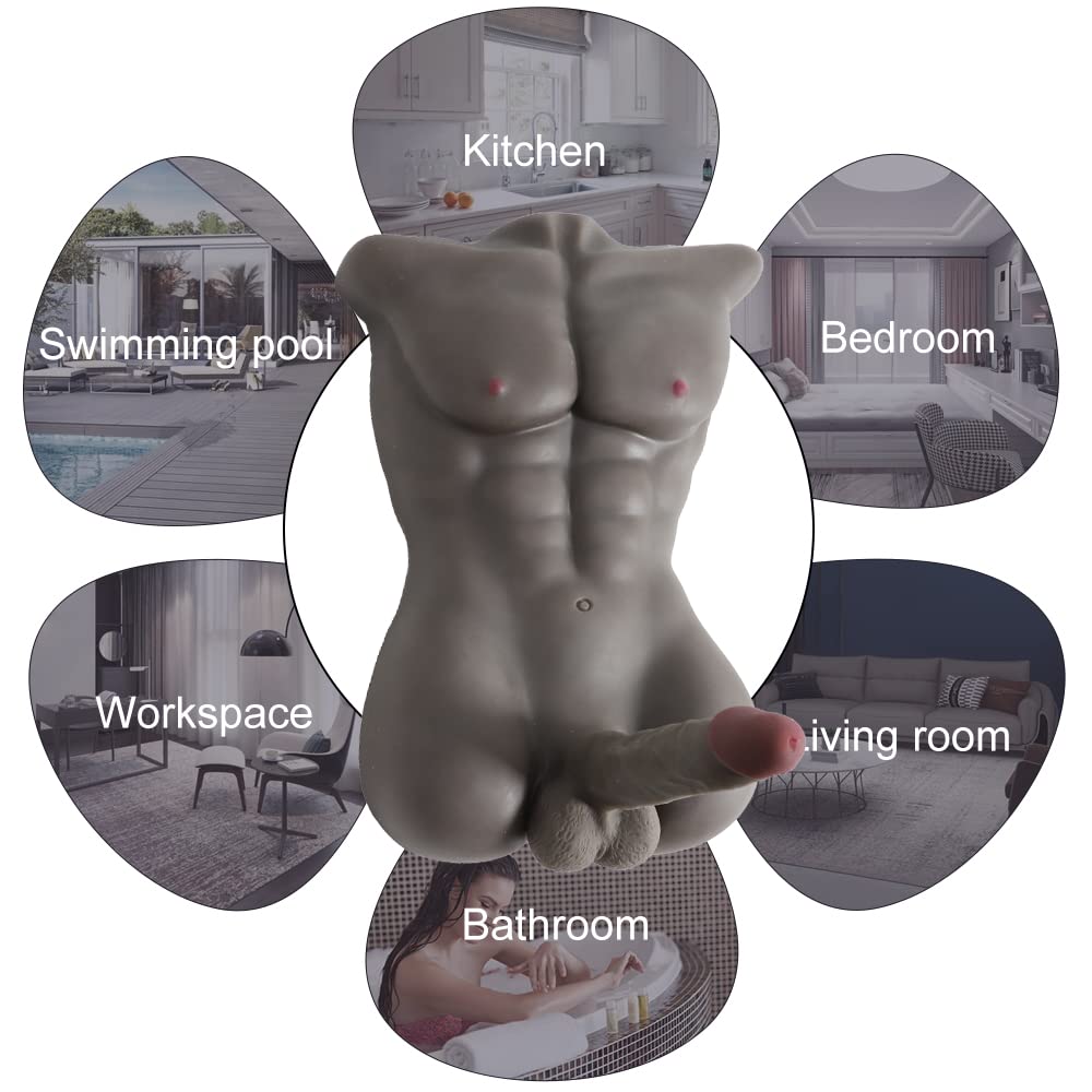 Realistic Male Sex Doll for Women - Lifelike Torso with Big Dildo & Tight Anal for Solo Play, Couples & Threesomes - 18.74LB Adult Toy for Female Pleasure & Fantasy Fulfillment (Perfect for Home Use, Spicing Up Relationships & Exploring Fantasies)