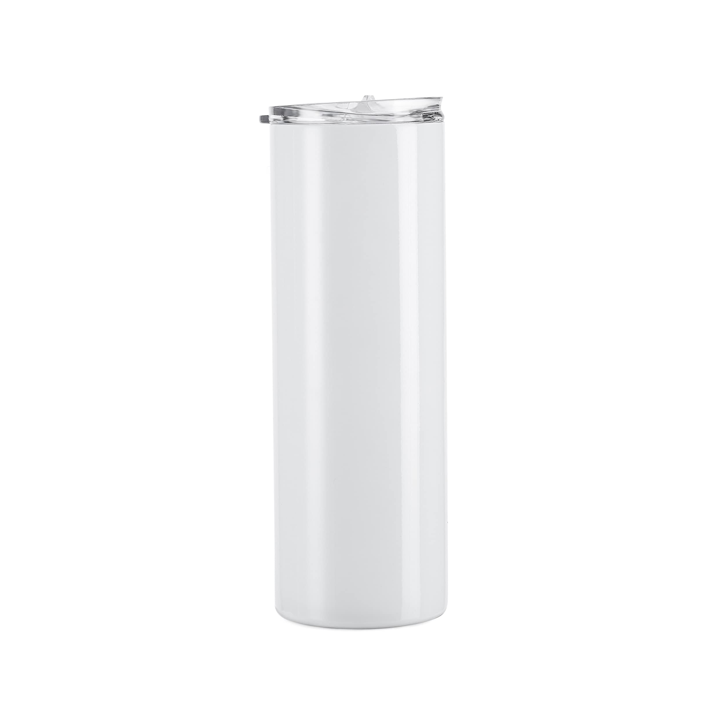 Makerflo 20 oz White Skinny Sublimation Blank Tumbler with Lid & Straw - Pack of 25 | DIY Personalized Gifts for Christmas, Birthdays, Promotions | Compatible with Sublimation, Epoxy, UV DTF, Vinyl & Laser Engraving | Perfect for Home, Office, Gym & Outdoor Use