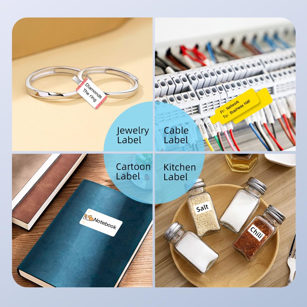 PUQU Q1 Portable Bluetooth Label Maker - Wireless Thermal Sticker Printer for Clothing, Jewelry, Retail, Barcodes, Mailing & Organization | Compatible with Android & iOS | White | Perfect for Home, Office & Small Business Labeling Needs