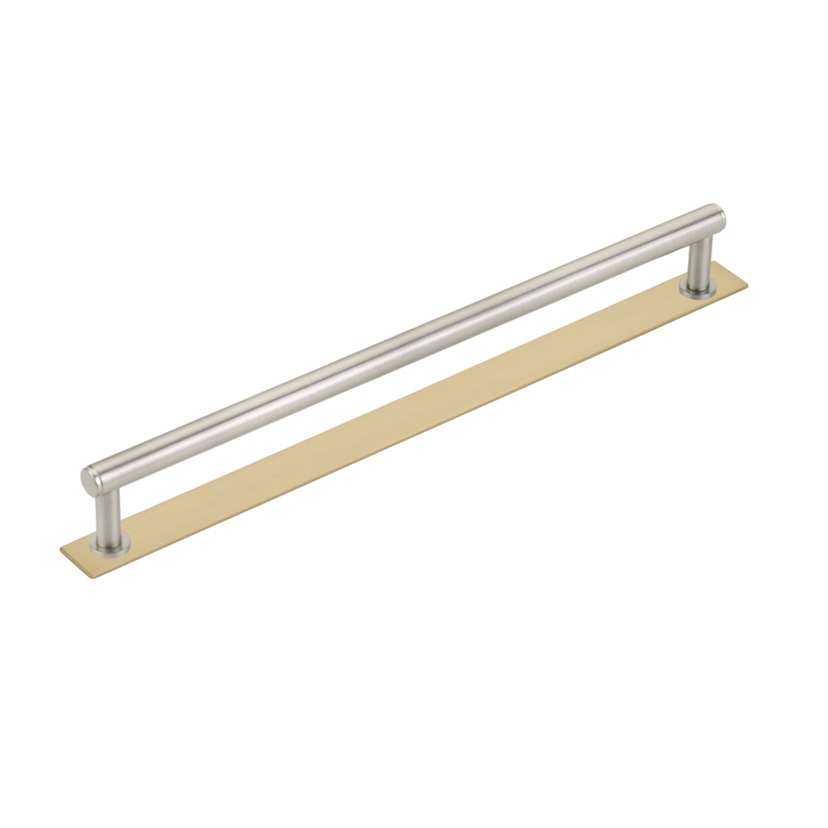 Dual Finish Maison No. 2 Smooth Champagne Bronze and Brushed Nickel Drawer Pulls and Cabinet Knobs with Backplate - Elegant Hardware for Kitchen Cabinets, Dressers & Furniture Upgrade