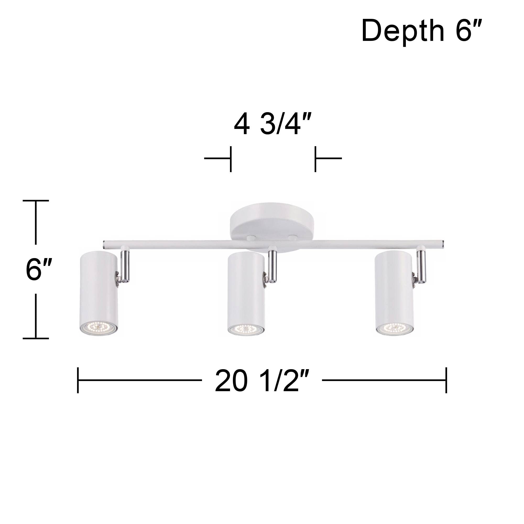 3-Head LED Ceiling Track Light Fixture Kit - Dimmable GU10 Spotlights, Low Profile Modern Design for Kitchen, Bathroom, Living Room & Bedroom Lighting - 19.25