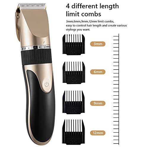 Professional Cordless Hair Clippers for Men - Barber Grade Electric Hair Trimmer & Beard Trimmer with Gold Finish | Perfect for Home Haircuts, Salon Styling & Personal Grooming