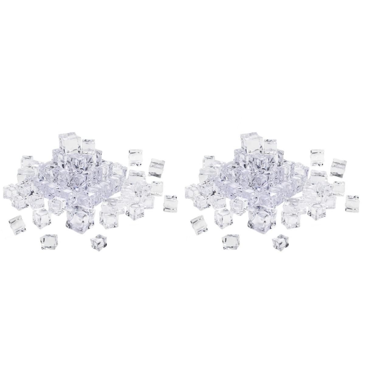 2pcs Fake Ice Cubes for Drinks - Reusable Whiskey Chilling Stones, Artificial Ice Cubes for Beverages, Crystal Clear Vase Decor - Perfect for Cocktail Parties, Home Bars & Wedding Decorations