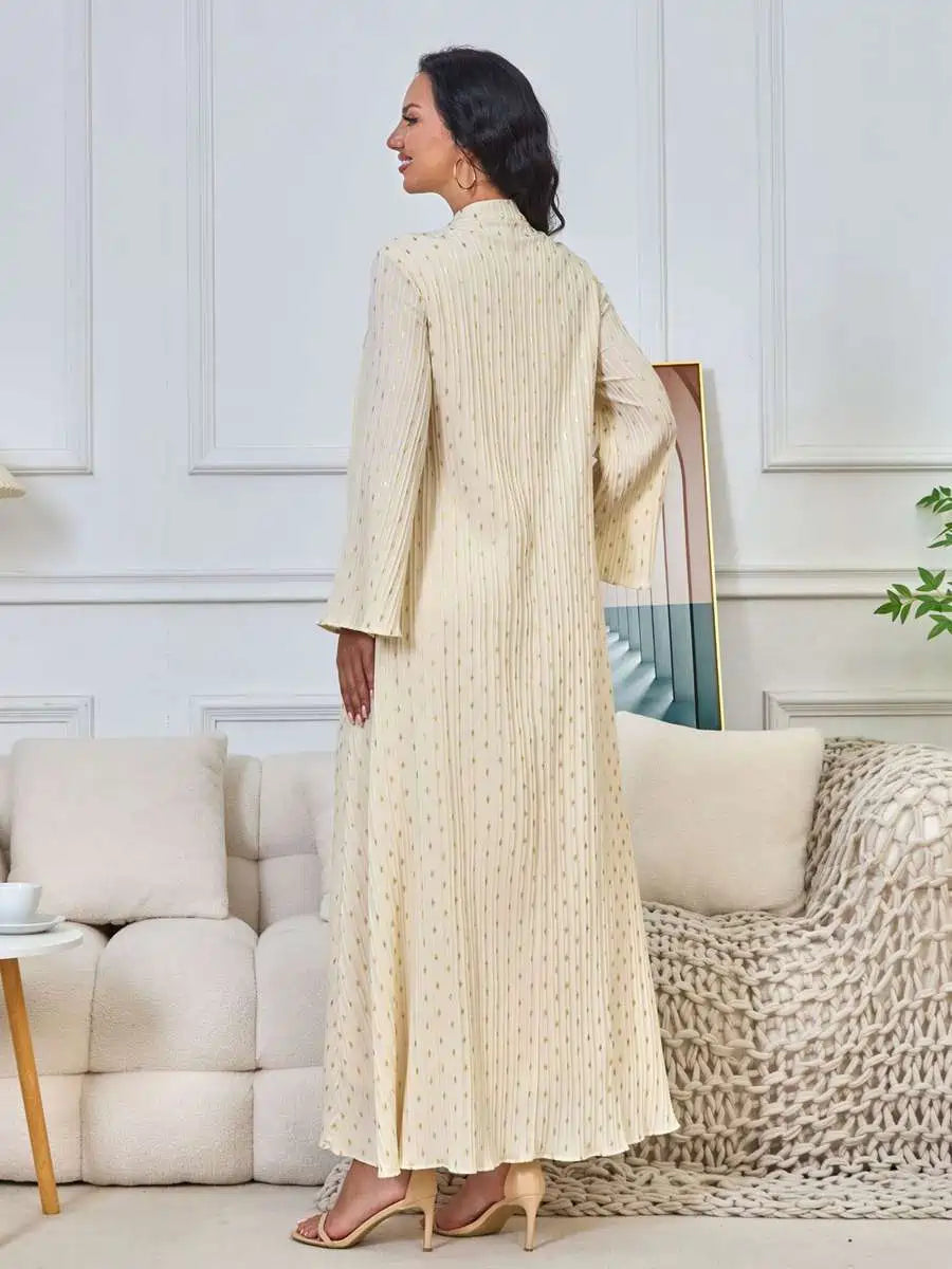 Elegant Eid Dress with Bronzing Beads - Flowy Caftan Kaftan Dress #25169 | Perfect for Eid Celebrations, Weddings & Special Occasions