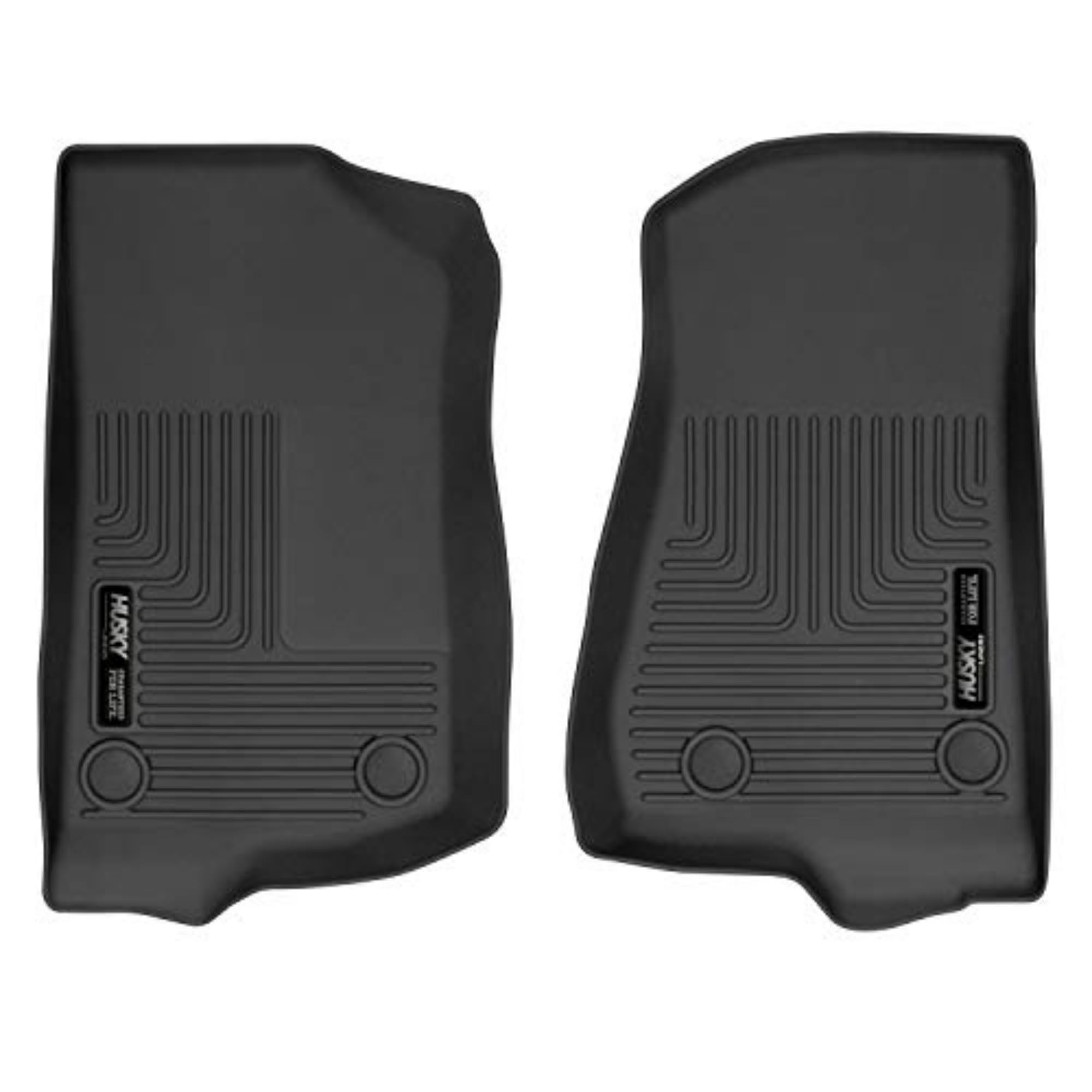 Husky Liners Weatherbeater Floor Mats for 2019-2025 Jeep Wrangler (JL) 2-Door & 4-Door Unlimited - Front Row 2-Piece Set, Black (13021) | All-Weather Protection for Off-Road Adventures & Daily Commutes