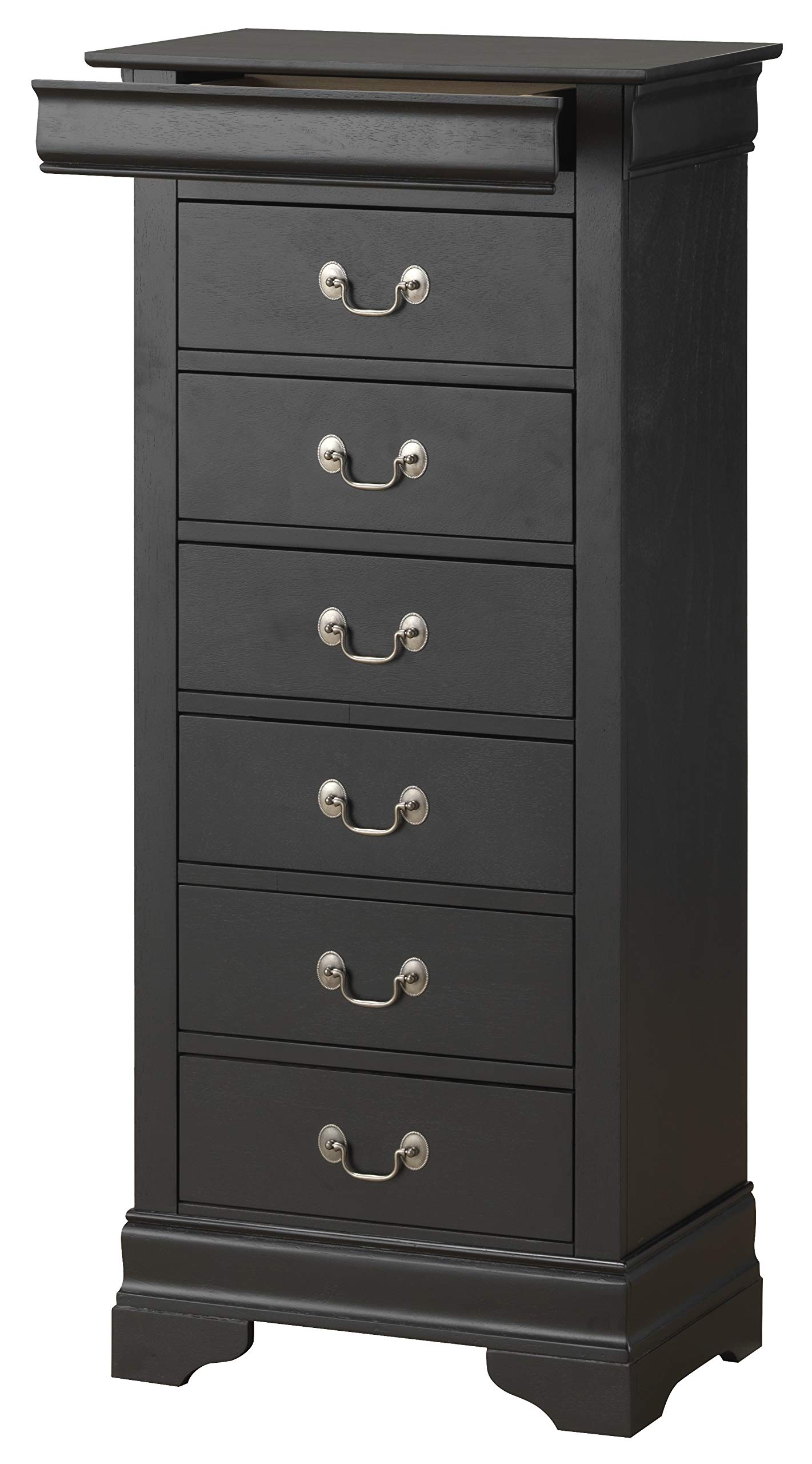 Glory Furniture 5-Drawer Lingerie Chest Dresser - Black Wooden Storage Organizer for Bedroom, Closet & Nursery | Perfect for Underwear, Socks & Jewelry Organization