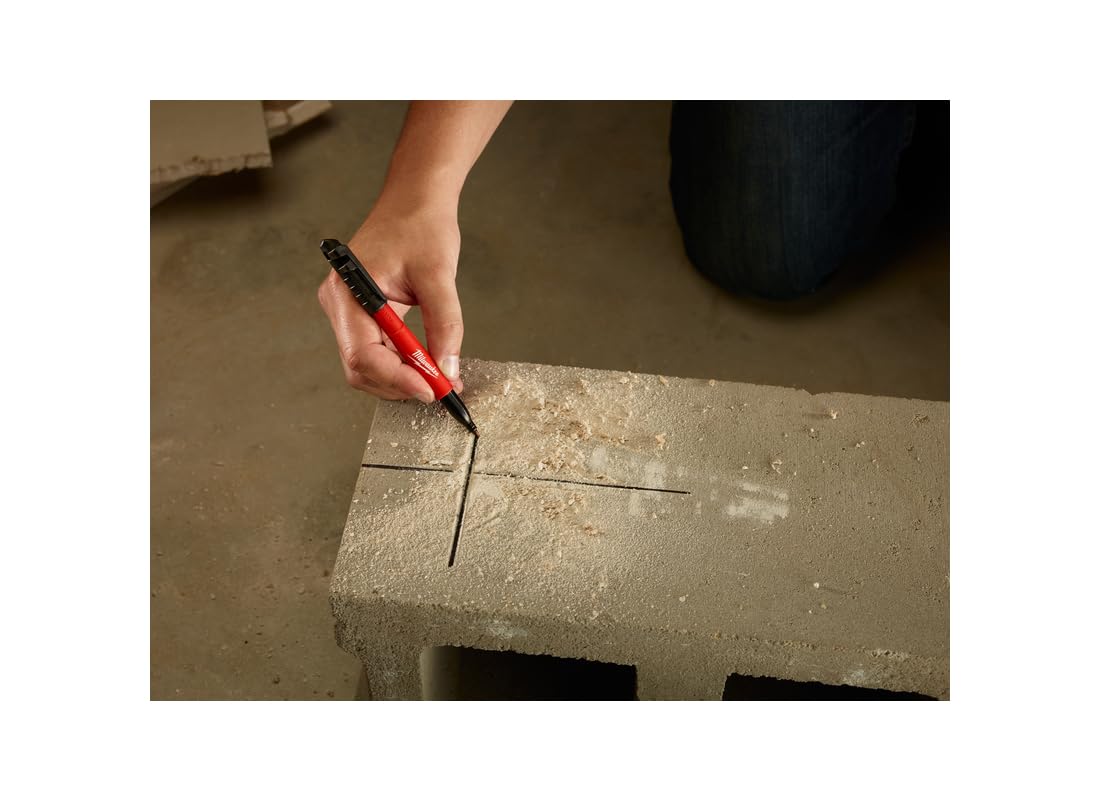 Milwaukee 48-22-3100 Inkzall Fine Point Black Permanent Marker - Ideal for Labeling, Industrial Marking & DIY Projects