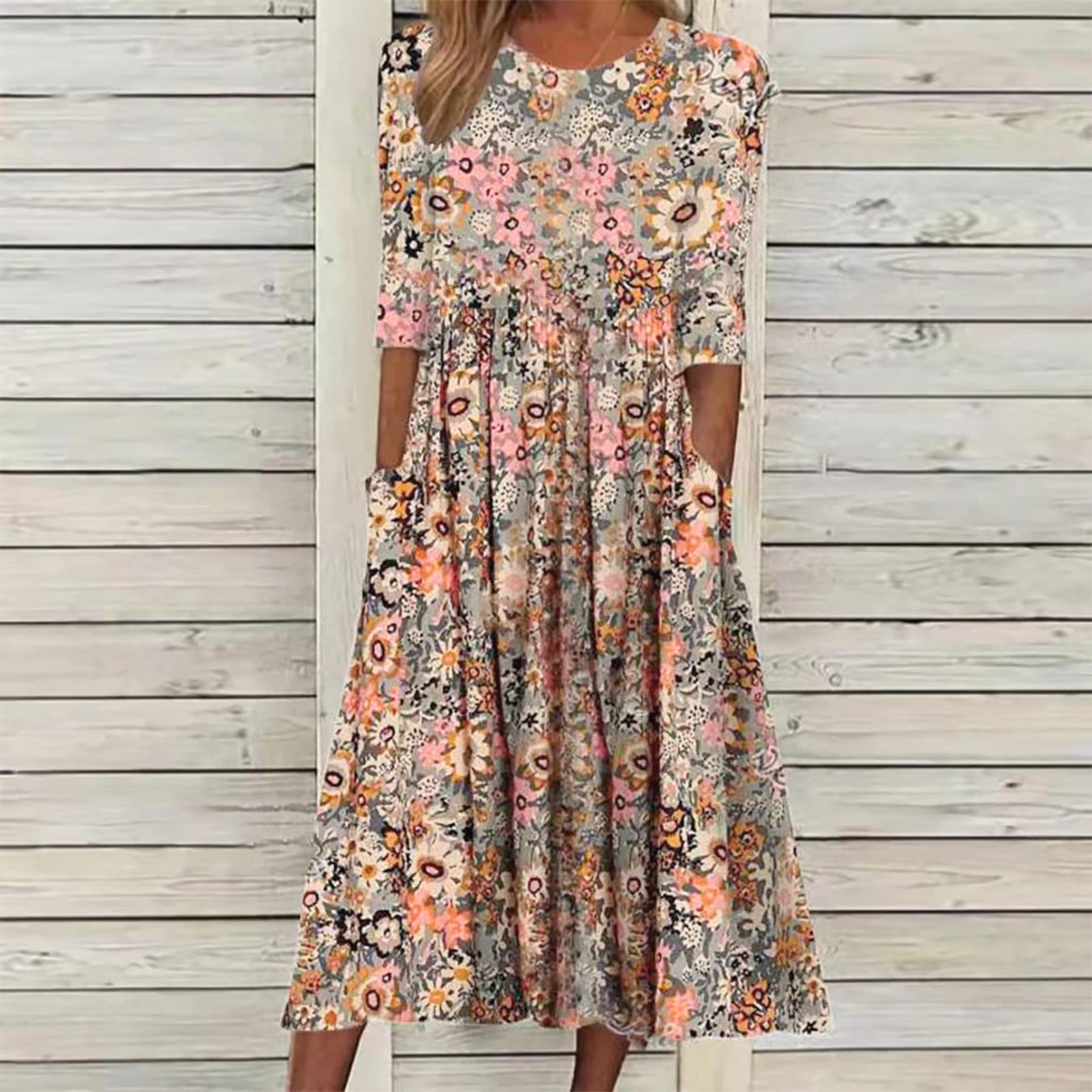 2025 Trendy Women's Summer Dresses - Casual Plus Size Floral Boho Shirt Dress with Pockets | Flowy Spring & Summer Outfit for Beach, Vacation & Daily Wear