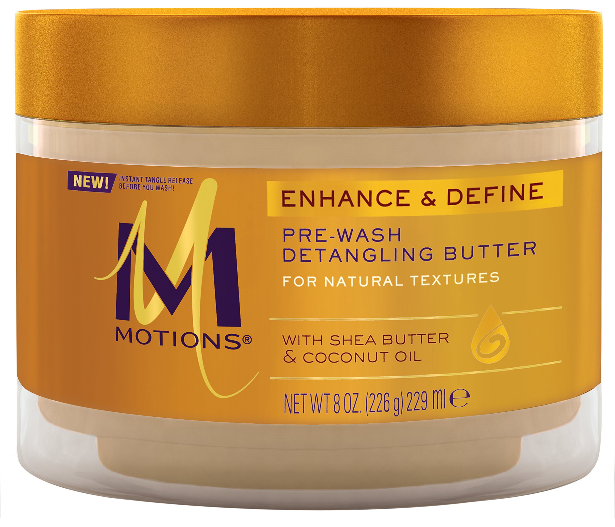 Motions Enhance & Define Pre-Wash Detangling Butter for Natural Hair - 8 oz Hair Styling Cream for Curly, Coily & Wavy Hair - Perfect for Pre-Shampoo Treatment & Detangling Before Washing
