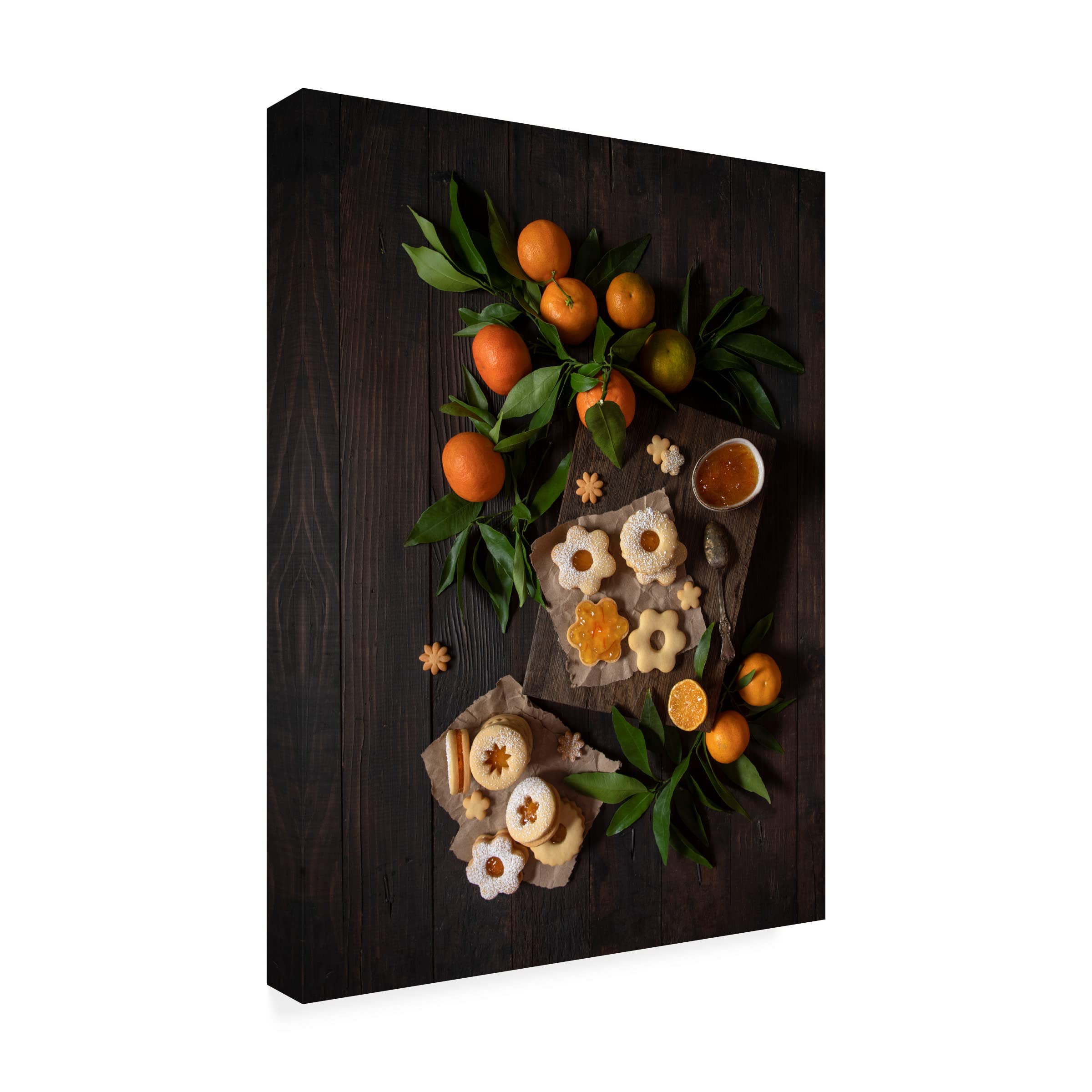 Trademark Fine Art 'Mandarin Linzer Cookies' Canvas Wall Art Print by Diana Popescu - Perfect for Kitchen Decor, Dining Room Art & Gift for Bakers