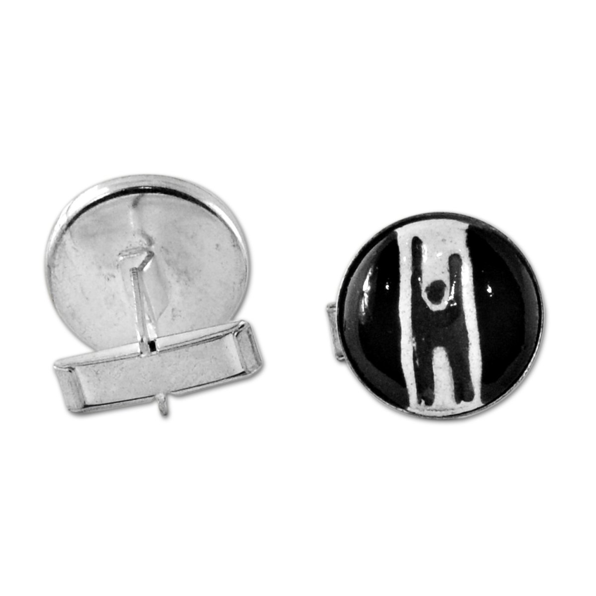 EvolveFISH Humanist Ceramic Cufflinks for Men - Elegant Dress Shirt Accessories for Weddings, Business & Formal Occasions