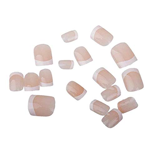 24pcs Reusable False French Beige Nails - Natural Looking Fake Nails for Ear Lobe & Accessories | Perfect for Parties, Weddings & Daily Wear