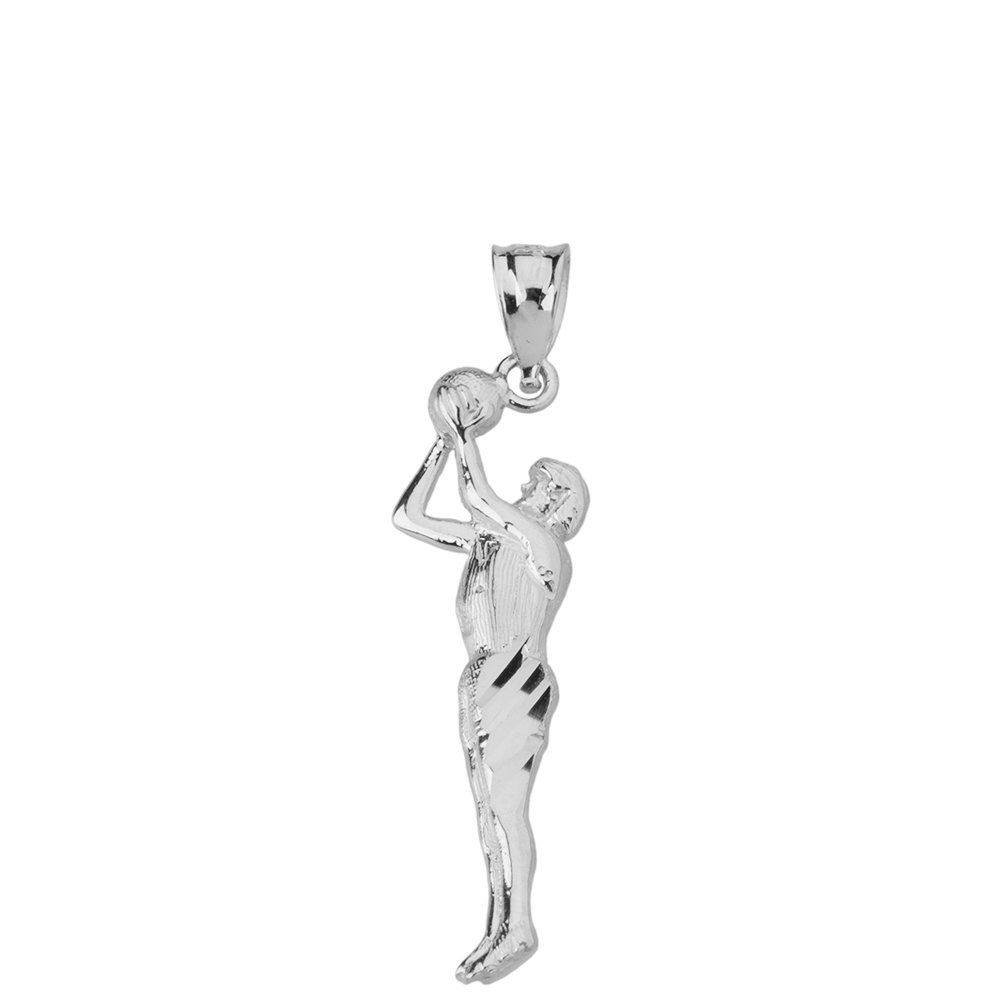 Basketball Player Shooting Sports Pendant Necklace - Perfect Gift for Basketball Fans & Athletes - Game Day Jewelry for Men & Women