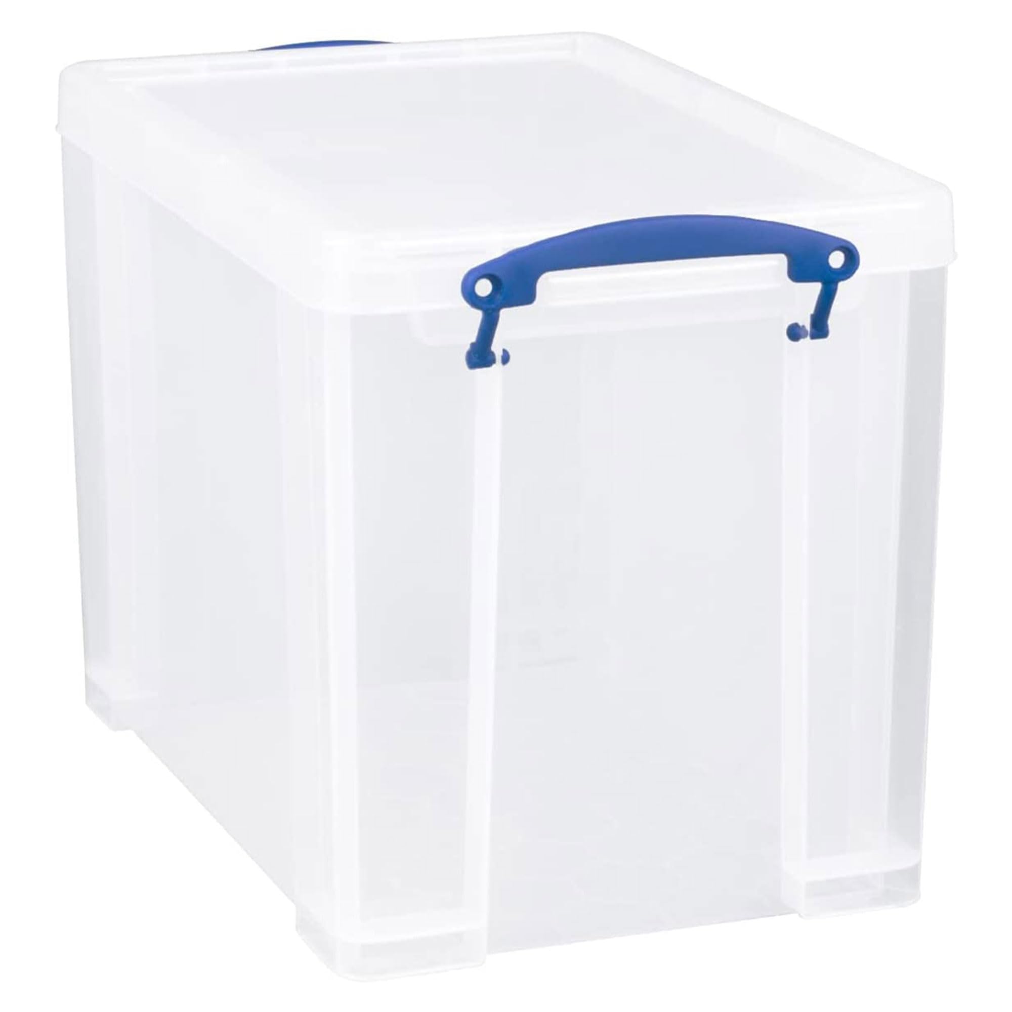 19L Clear Plastic Stackable Storage Containers with Snap Lid & Clip Lock Handles - 4 Pack for Home Office Organization | Space-Saving Storage Solution for Closet, Pantry & Garage