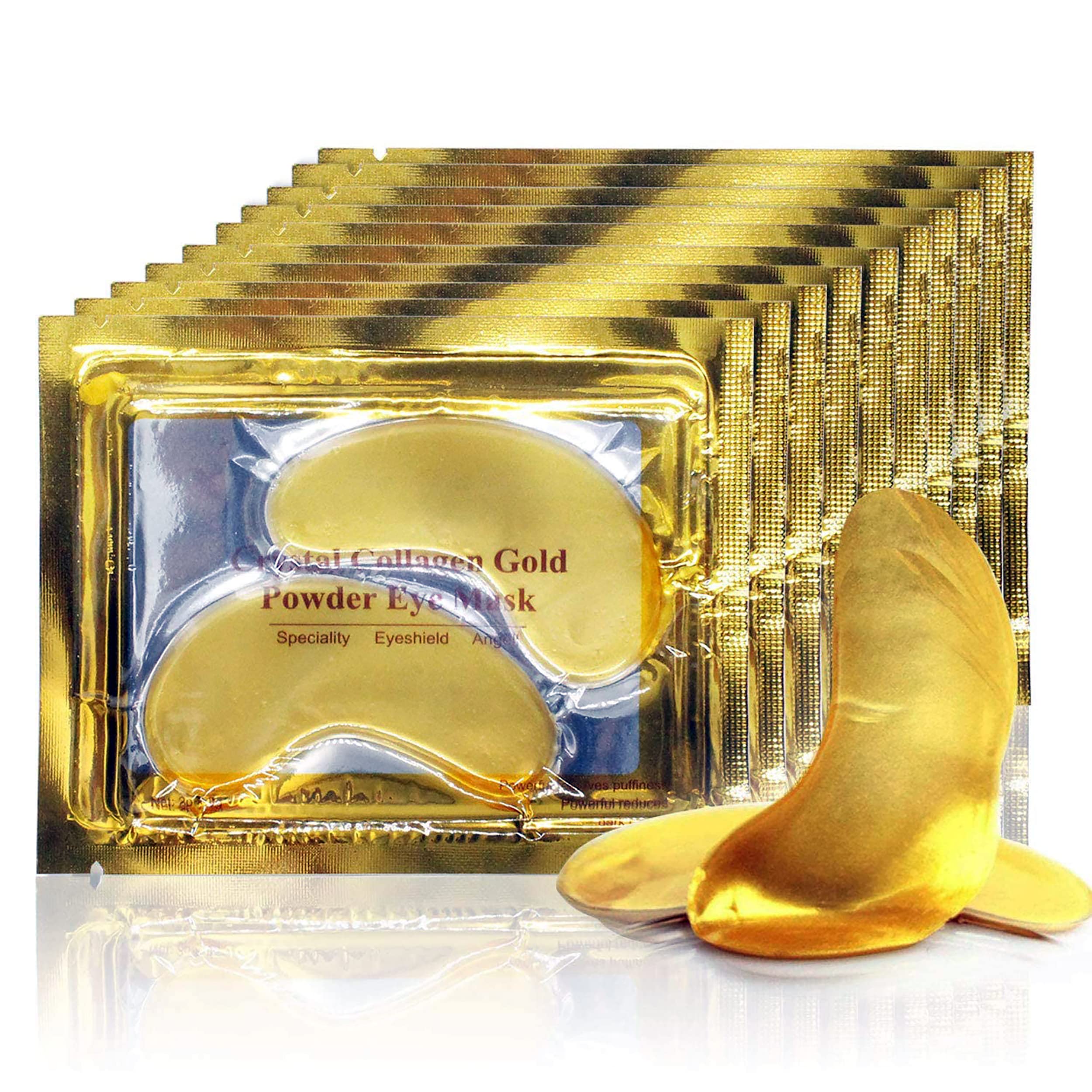 **MeeTo Gold Eye Treatment Mask for Dark Circles & Puffy Eyes – Anti-Wrinkle Collagen Under Eye Patches, Bags Treatment & Anti-Aging – Pack of 2 Pairs – Perfect for Night Routine & Travel Skincare**