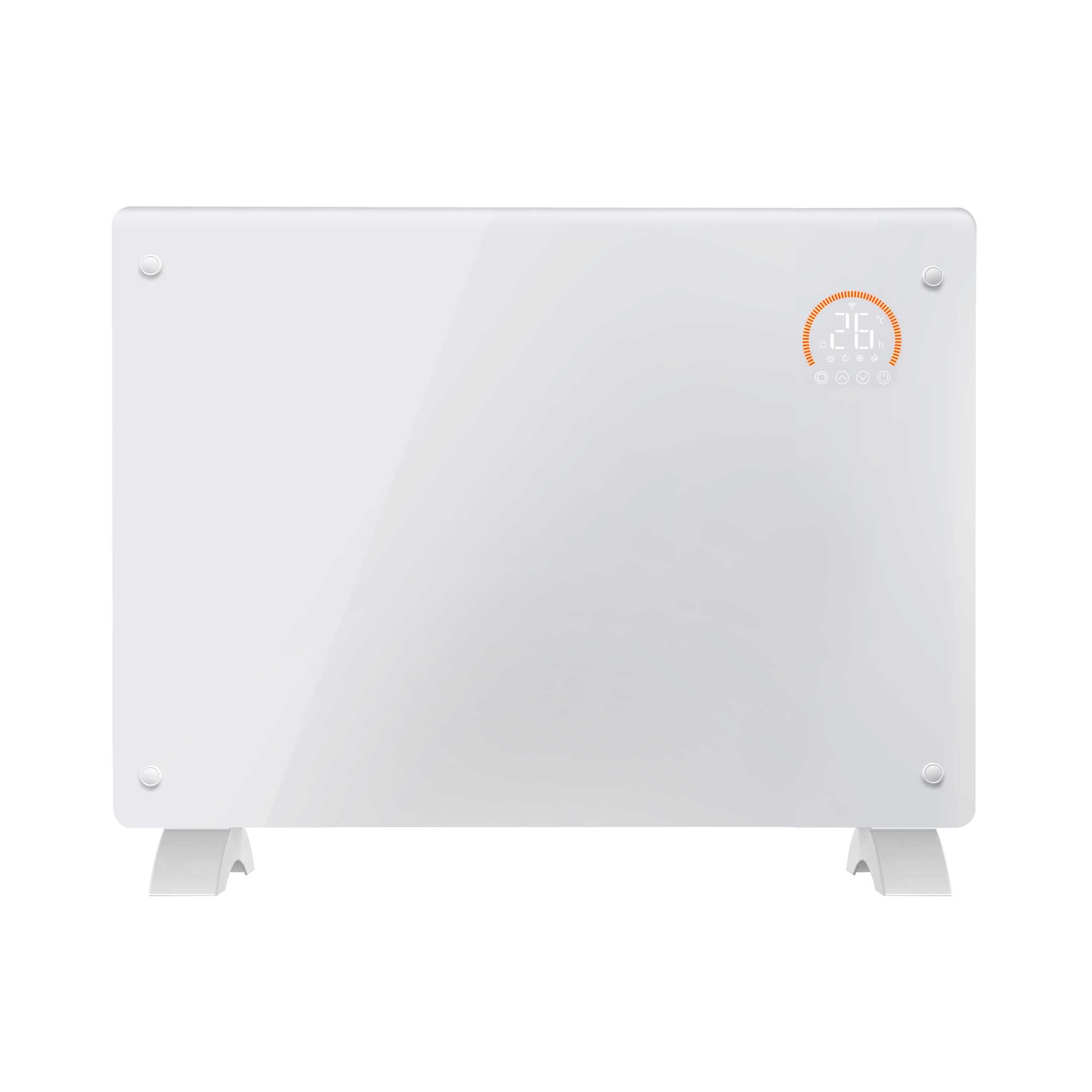 Baridi 1500W Smart WiFi Electric Glass Panel Heater with Remote Control & 24/7 Timer - White Space Heater for Bedroom, Office & Home Use - Model DH138