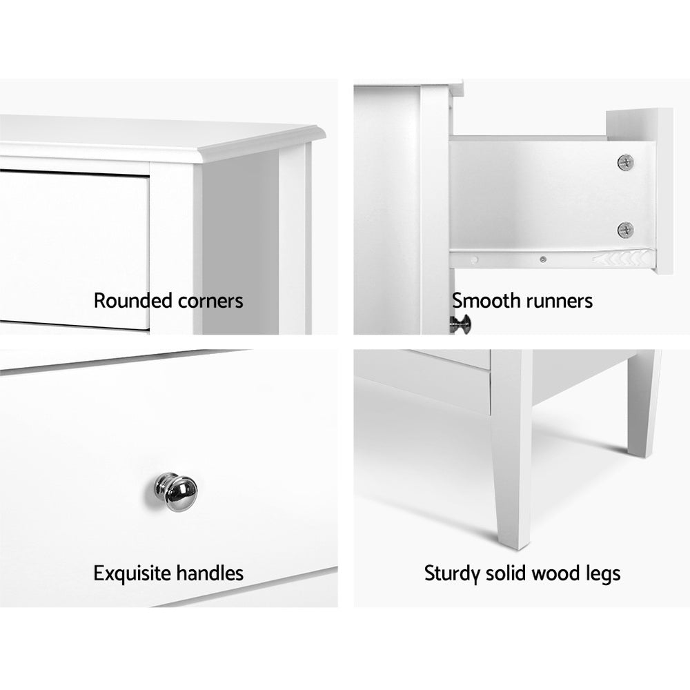 3-Drawer White Storage Cabinet - Organize Clothes, Toys & Home Essentials for Bedroom, Living Room & Office