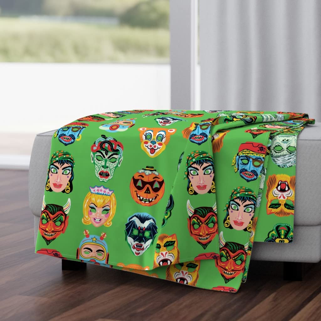Halloween Green Pirate Costume Vintage Vampire Print Velvet Throw Blanket - 50
