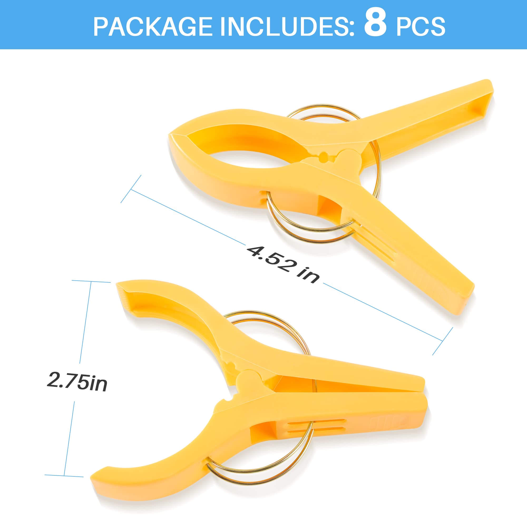 Beach Towel Clips - 8 Pack Chair & Towel Holders for Outdoor Use
