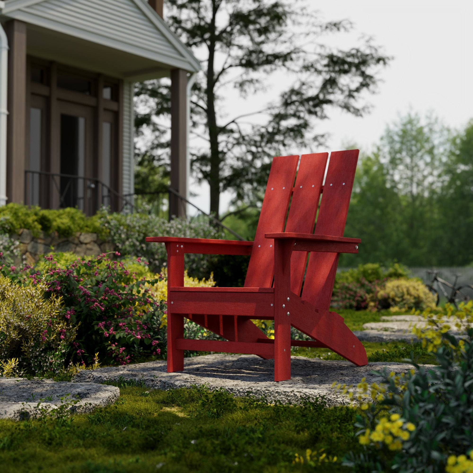 Freedom Modern Adirondack Chair - Weather-Resistant Outdoor Lounge Chair for Patio, Garden & Poolside Relaxation | Comfortable & Durable Polywood Furniture