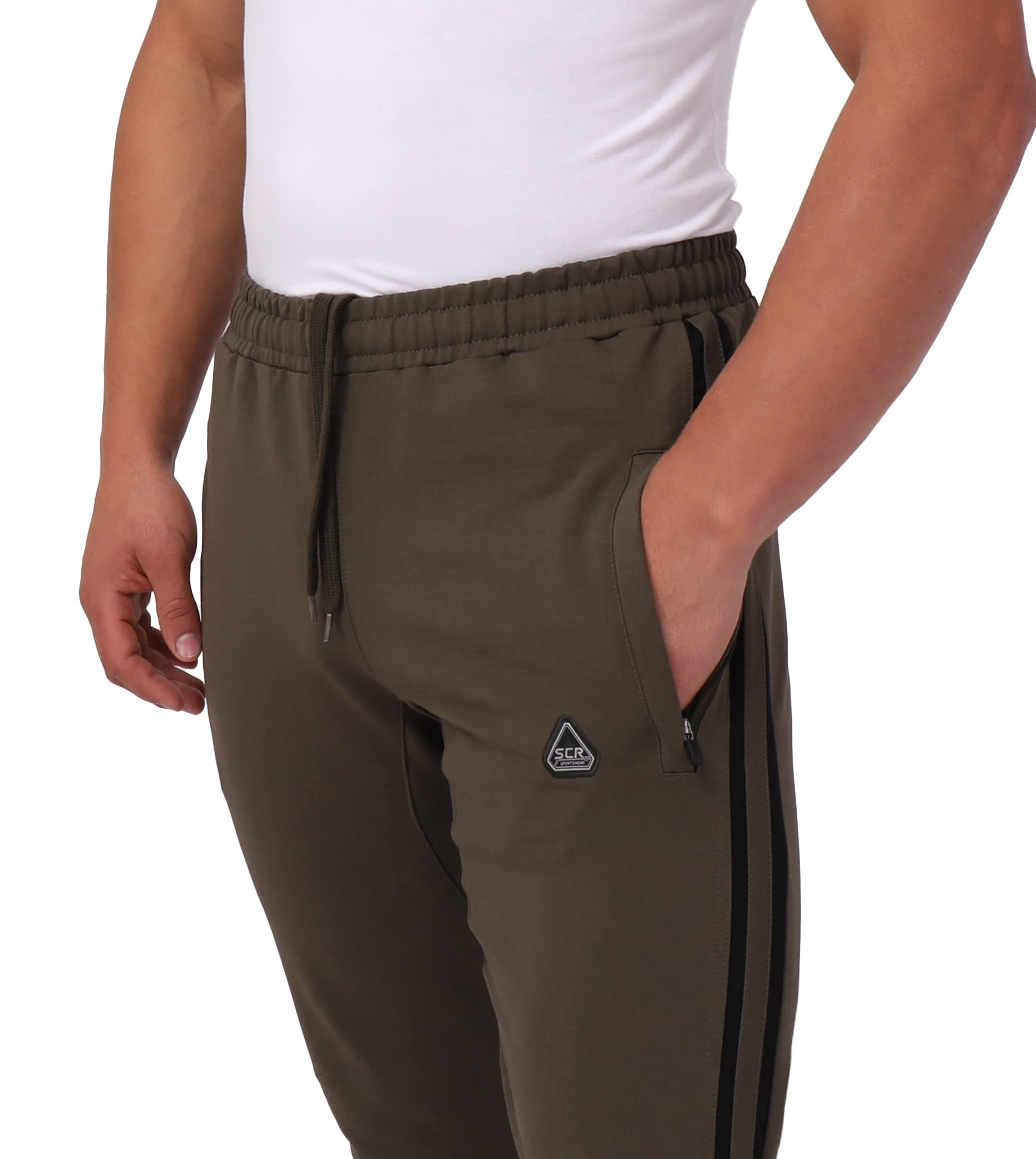 SCR Tall Jogger Sweatpants for Men - 33/36 Inseam Athletic Pants with Zipper Pockets - Comfortable Workout & Lounge Pants for Tall Men - Perfect for Gym, Running, and Casual Wear
