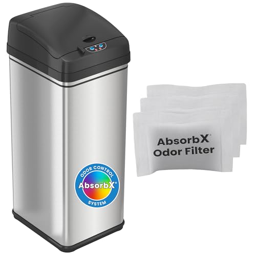 Silver Trash Can with 3 FIlters