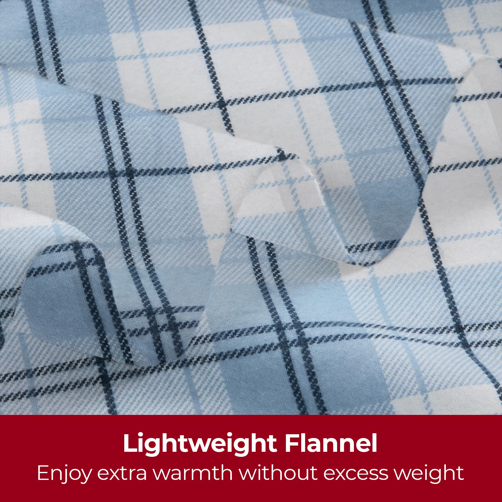Mellanni Cotton Flannel Sheet Set - Ultra Soft Double Brushed for Maximum Comfort - Deep Pocket Fitted Sheet Fits Mattresses up to 16