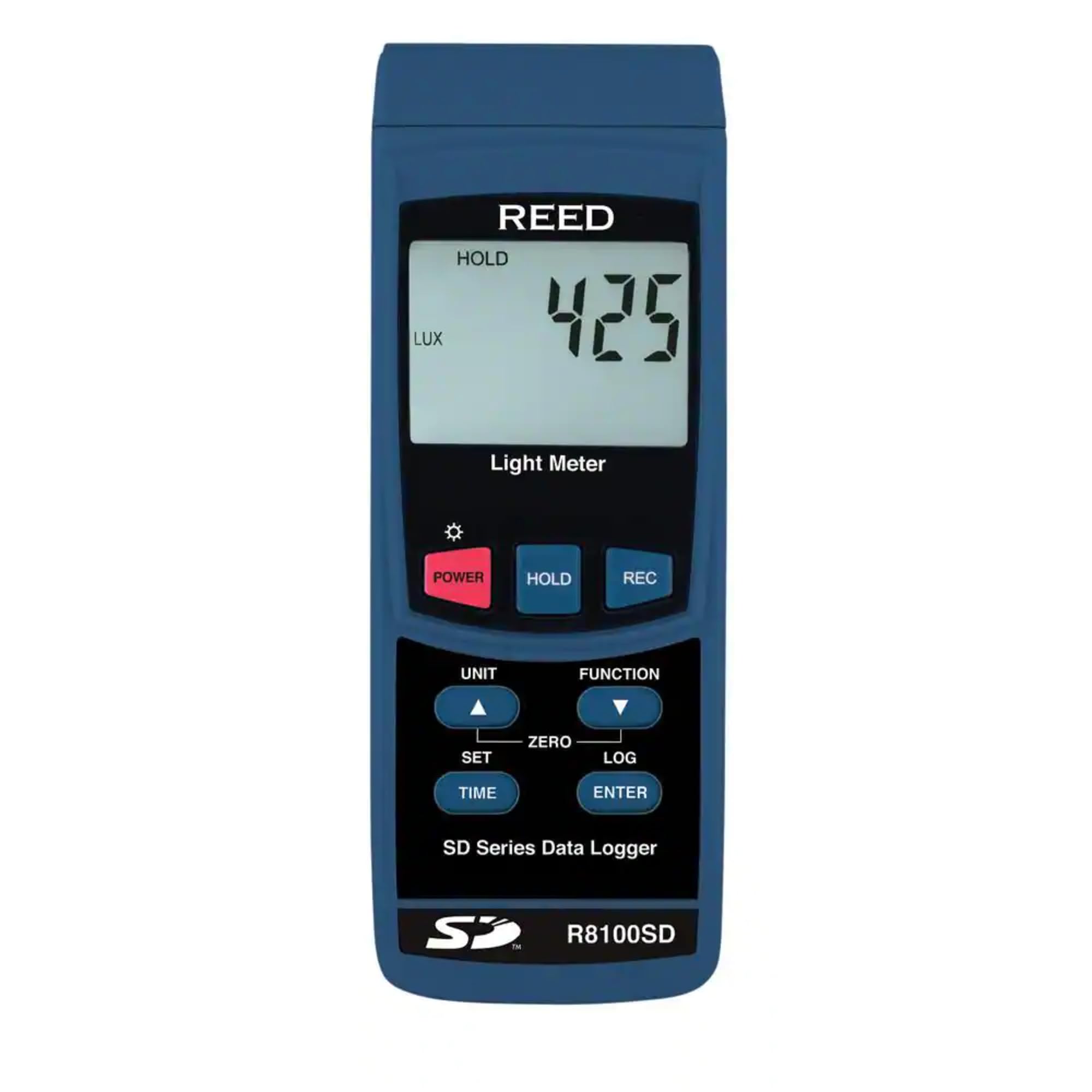 REED Instruments R8100SD Digital Light Meter with Data Logging - Accurate Lux Measurement for Photography, Film, and Indoor Lighting Setup