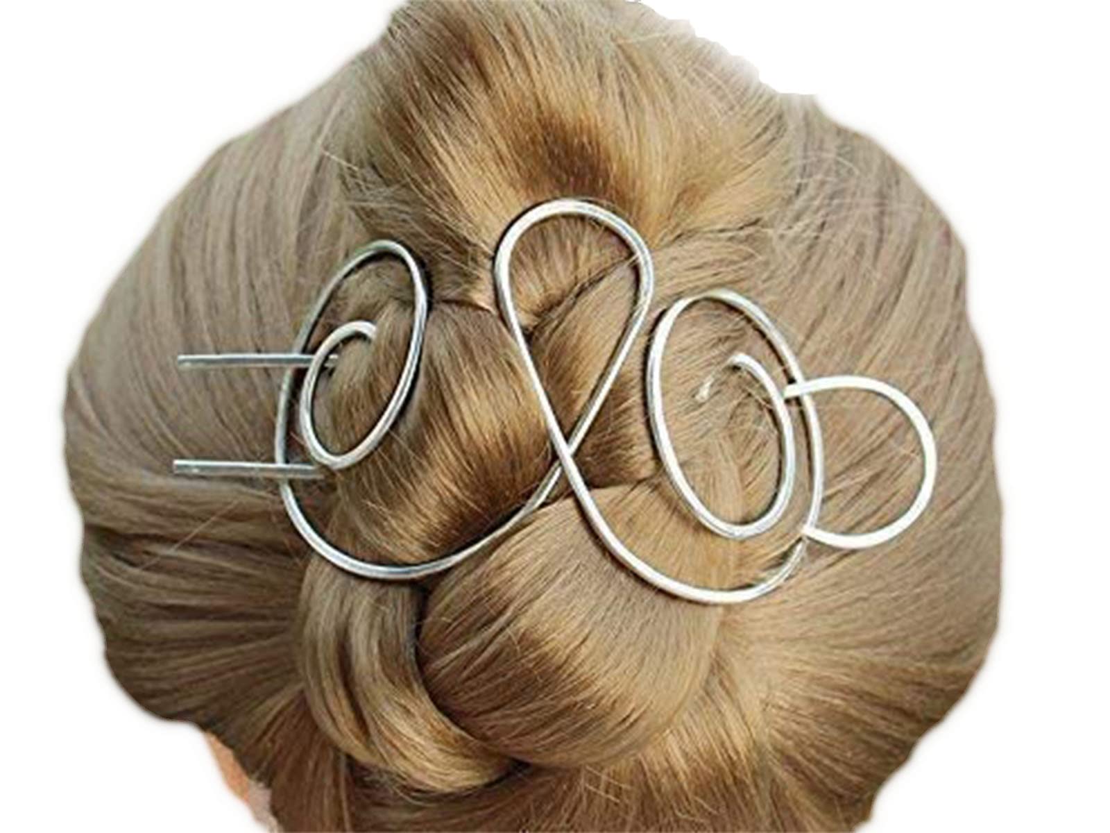 Silver Hair Barrette & Shawl Pin - Elegant Metal Hair Clips for Thick Hair, Hair Bun Holder, Women's Hair Jewelry Gift for Weddings, Parties & Everyday Wear