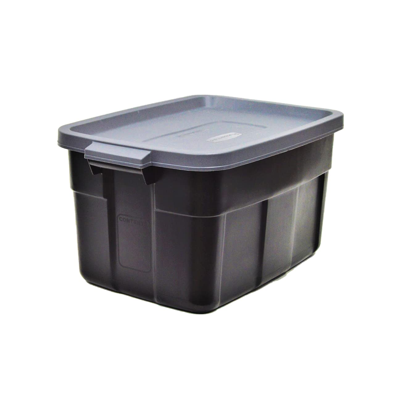 Rubbermaid Roughneck Tote 31 Gallon Storage Bins - 3 Pack Heavy Duty Plastic Stackable Containers with Lids & Handles - Made in USA - Black & Gray - Ideal for Garage Organization, Home Storage & Moving Supplies