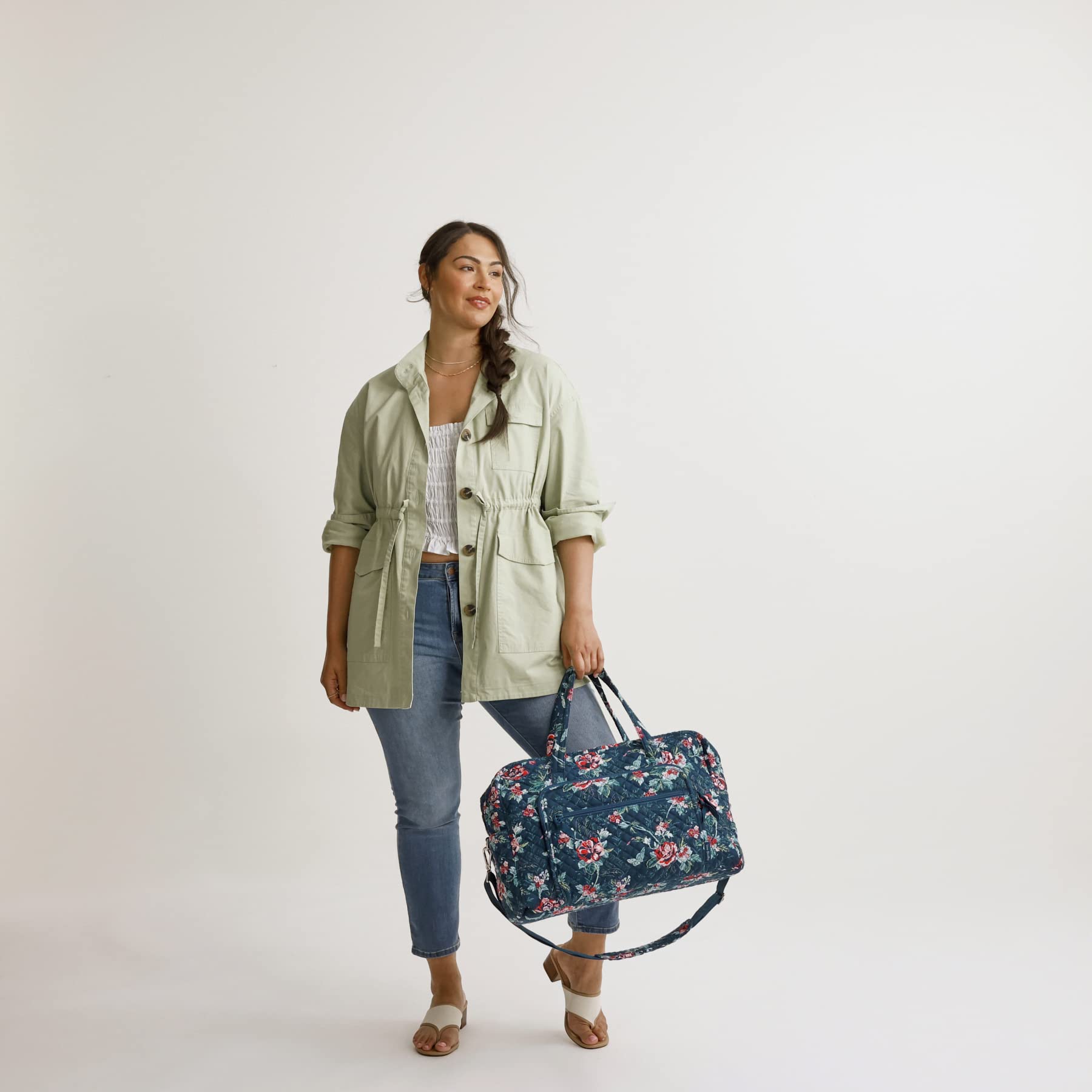 Vera Bradley Women's Cotton Weekender Travel Bag - Large Carryall Overnight Bag for Women, Perfect for Weekend Getaways, Gym, Work & Travel Accessories