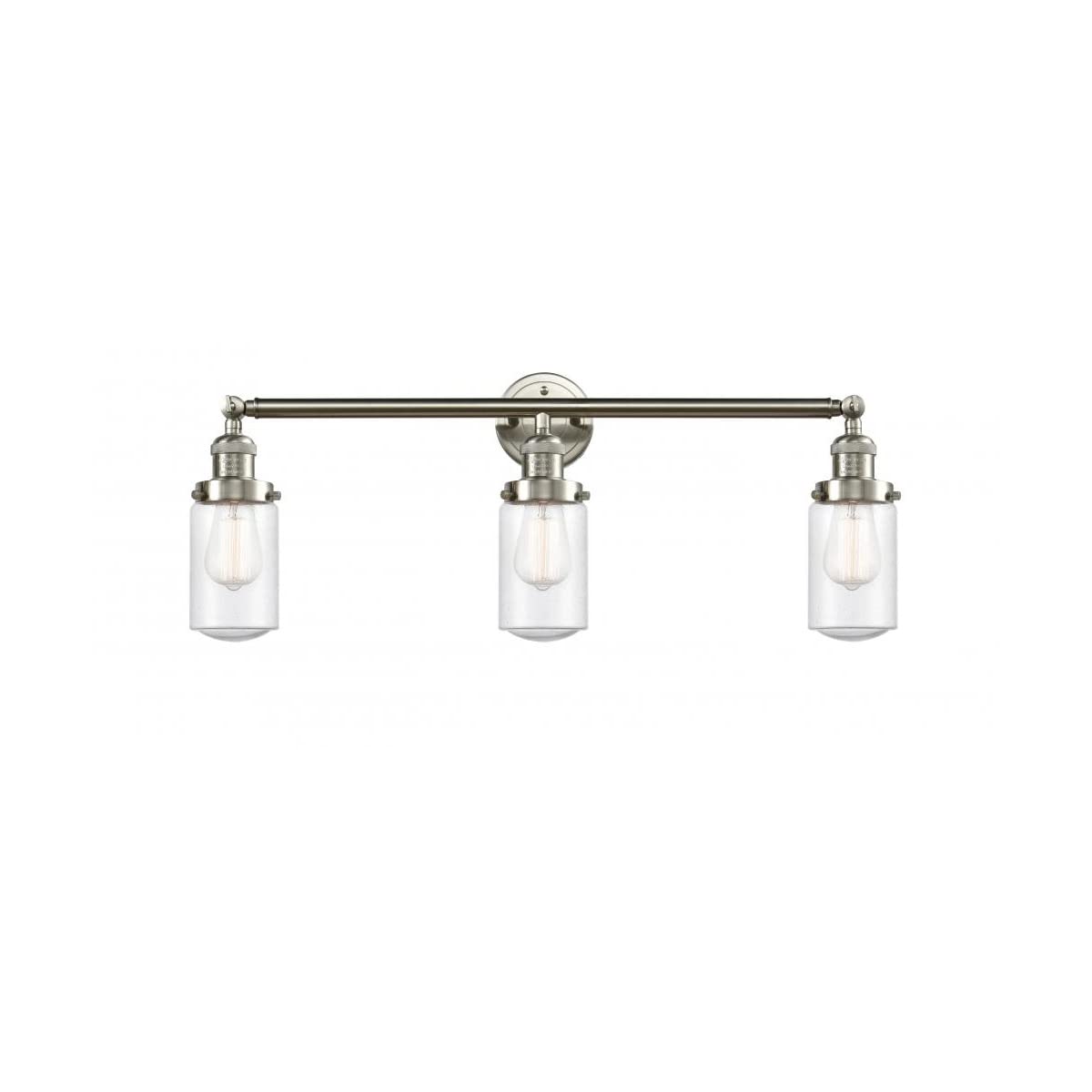 205-SN-G314-LED Dover 3 Light Bathroom Vanity Light Fixture, Brushed Satin Nickel Finish - Perfect for Bathroom, Powder Room and Dressing Room Lighting