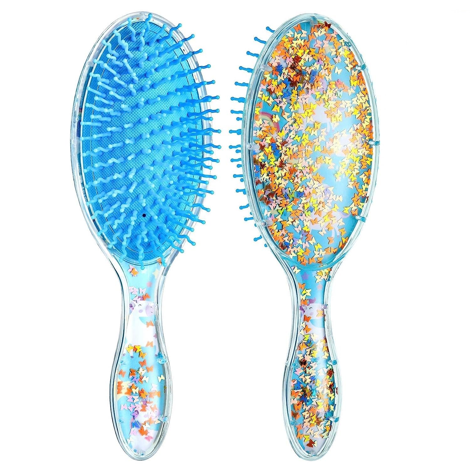 FunBlast Glitter Hair Brush Comb for Girls & Women – Oval Shape Hair Styling Tool with Sparkles, Kids Hairbrush for Detangling & Styling (Random Color) – Perfect for Parties, School, Travel & Daily Hair Care