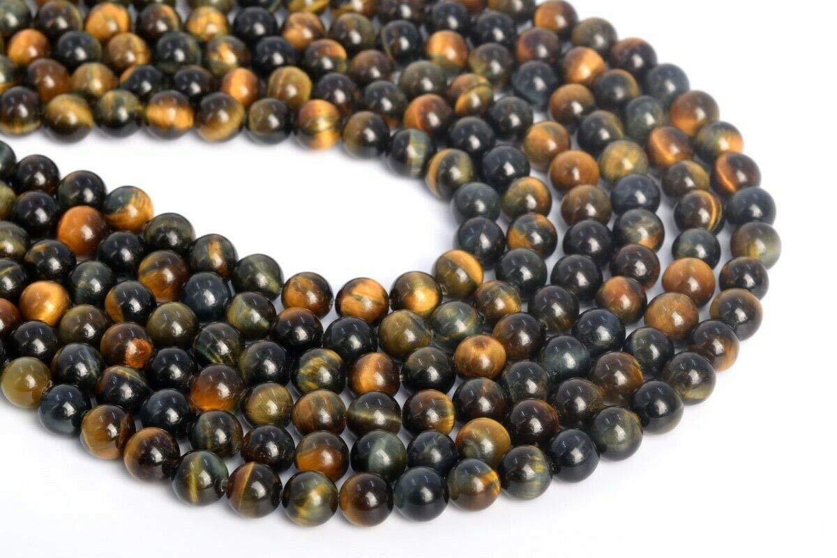 6mm Natural Yellow Blue Tiger Eye Beads - AA Grade Round Loose Beads for Jewelry Making (15.5 Inch Strand) | DIY Bracelets, Necklaces & Craft Projects