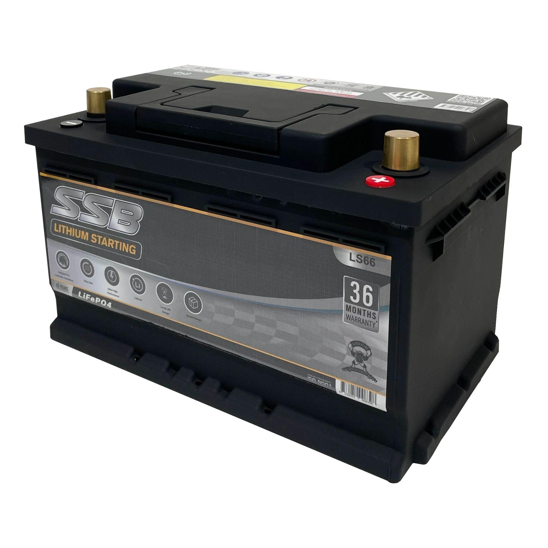 SSB LS66 12V 60Ah 1400CCA Lithium Starting Battery - High Performance Replacement for Cars, Trucks & Marine Vehicles - Perfect for Cold Weather Starts & Heavy-Duty Applications